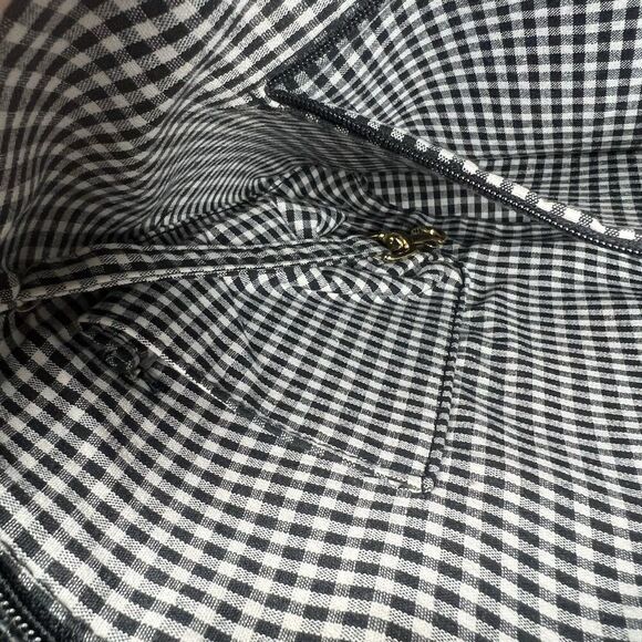 Eric Javits New York Small Navy Squishee Straw Handbag w/tan Leather Trim EUC - Picture 7 of 8